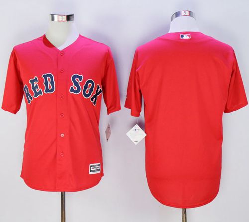 Red Sox Blank Red New Cool Base Stitched MLB Jersey - Click Image to Close